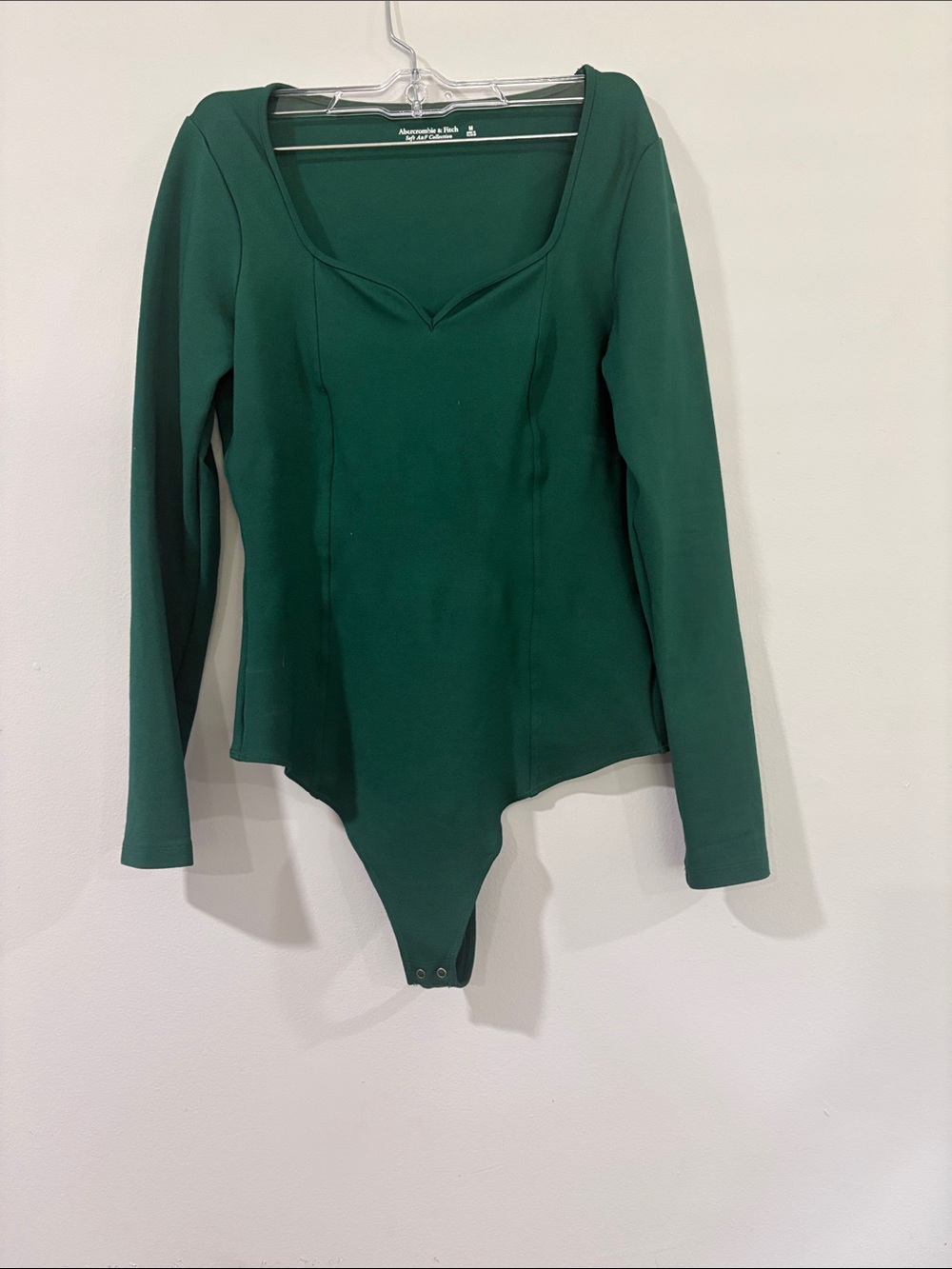 ABERCROMBIE &FITCH TEEL GREEN LONG SLEEVE BODYSUIT SIZE M